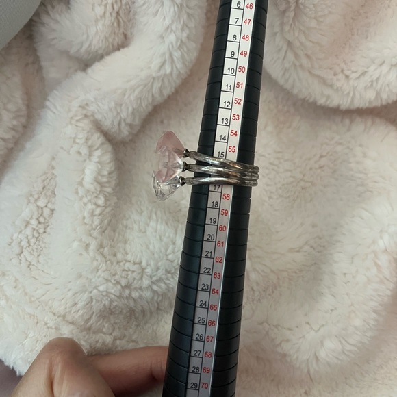 Emporio Armani Pink and Clear Stone Ring - Picture 4 of 4